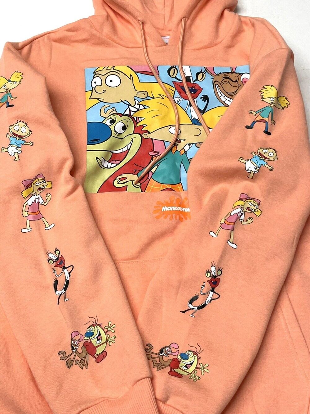 Nickelodeon Hoodie Sz S Hey Arnold Rugrats Ren Stimpy Sweatshirt 90s SMALL